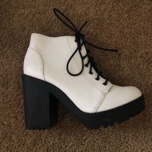 Pair of White Chunky Boots from H&M. Size 6.